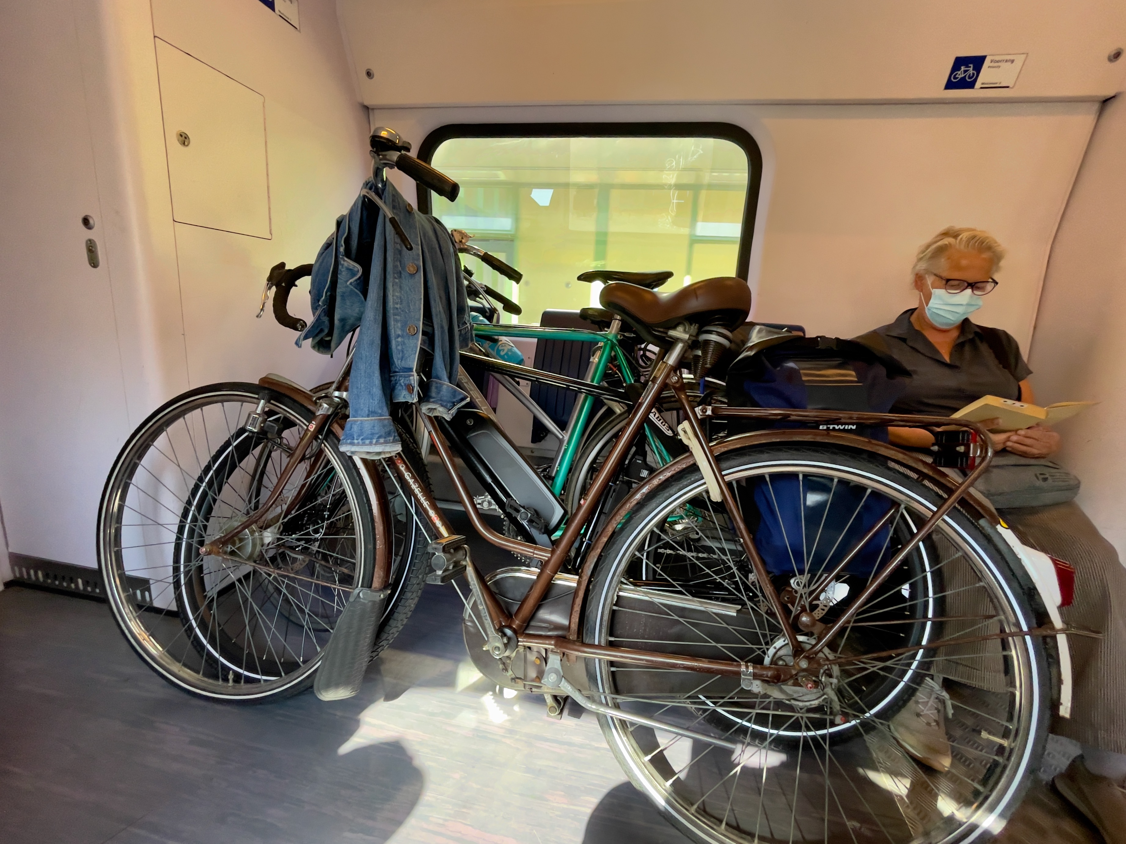 My bike and other bikes being carried in the train